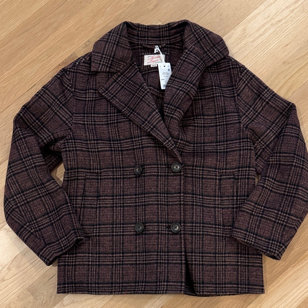 Nordstrom Marine Layer Colette Plaid Jacket size Medium NWT $248